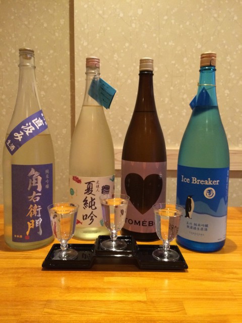 夏の吟醸酒の見比べこんな感じでご提供！！！